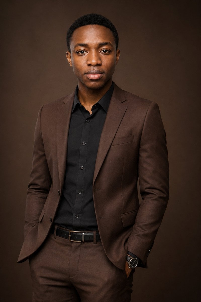 Premium Editorial Suit Portrait — AI image template example