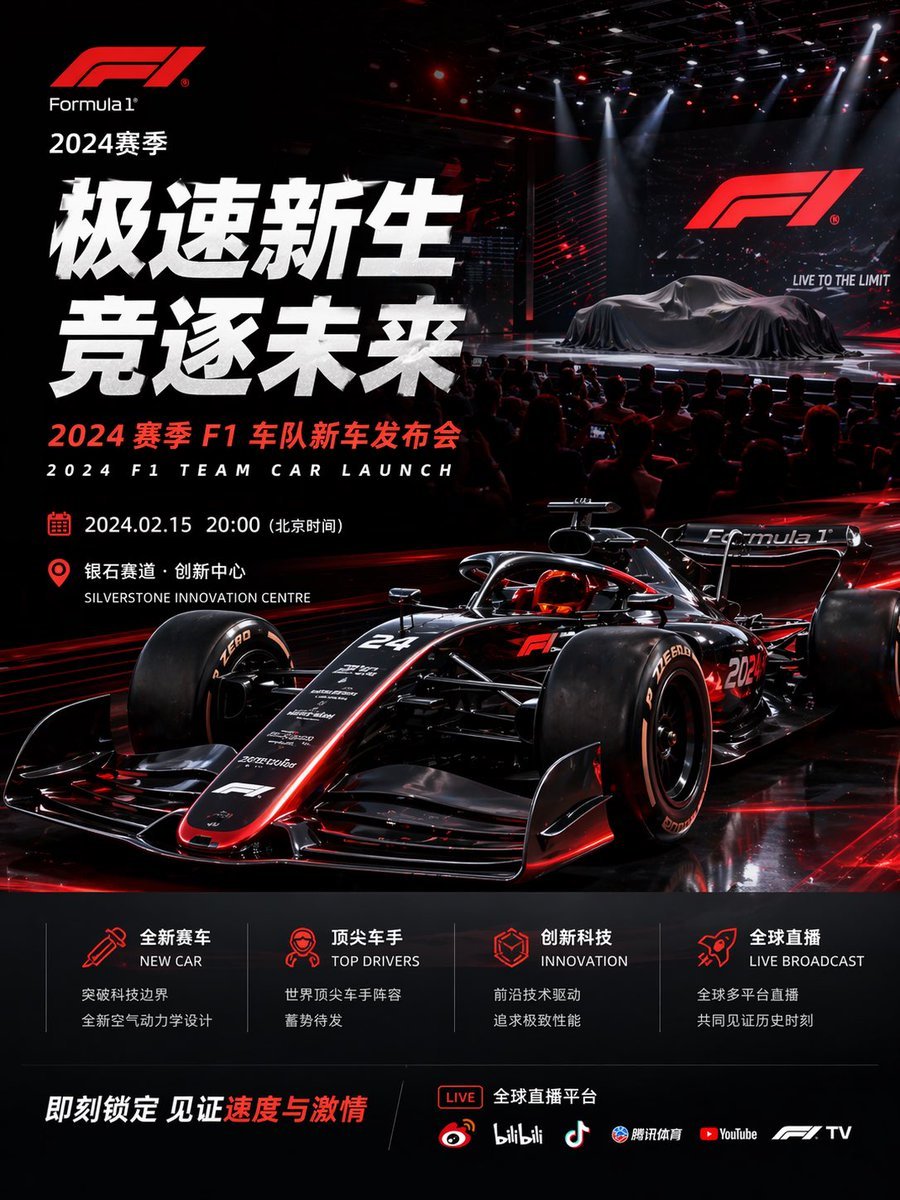 Formula 1 Team Car Launch Poster