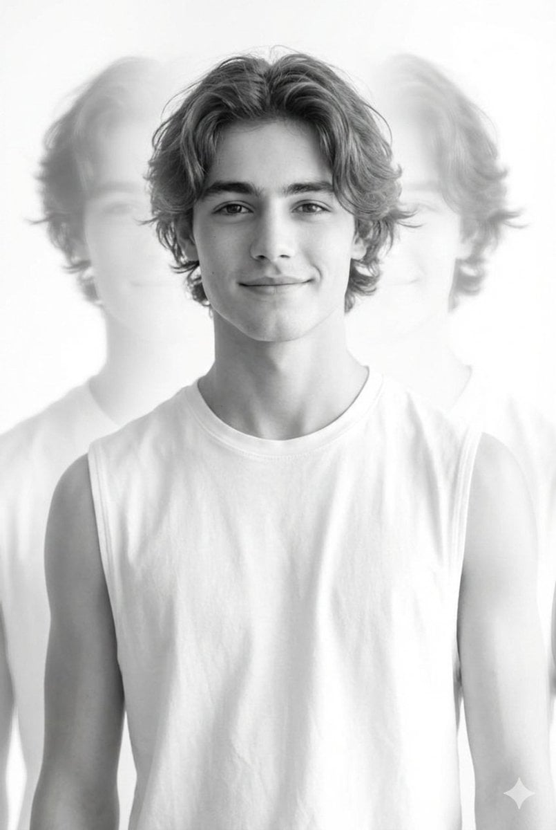 Black and White Multiple Exposure Portrait