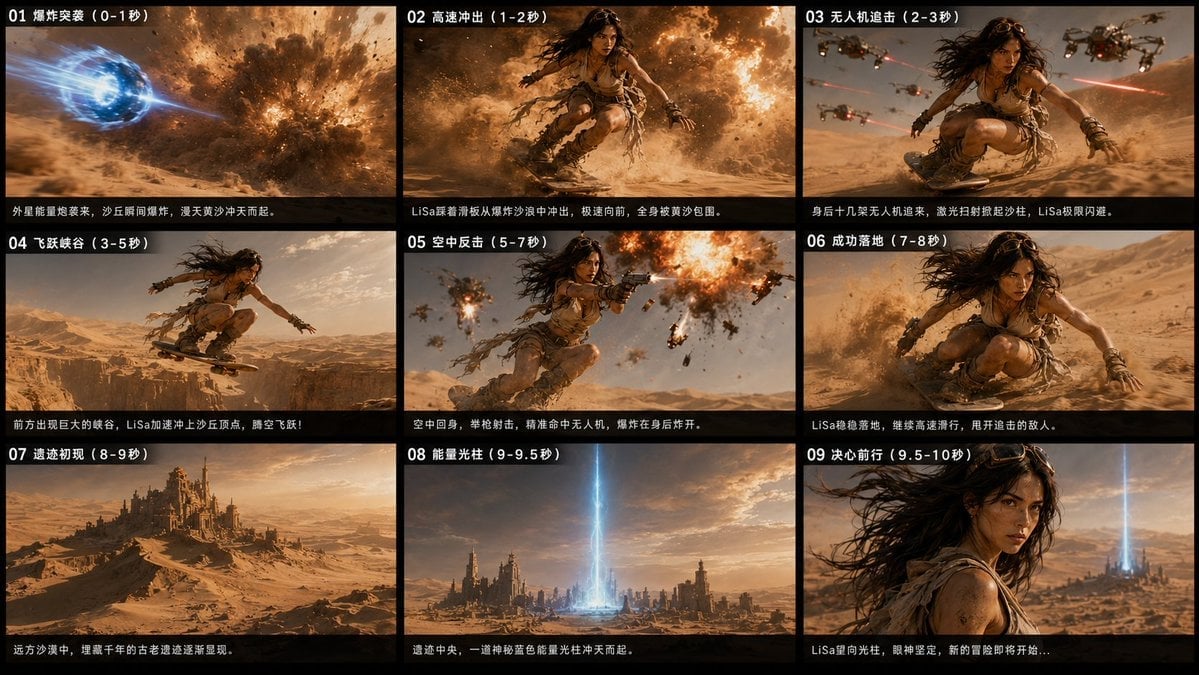 Desert Sci-Fi Action Storyboard