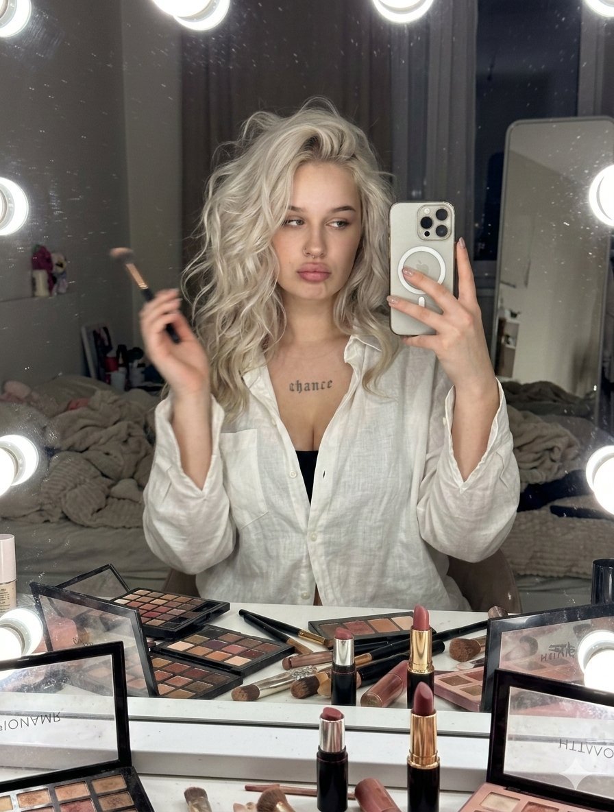 Raw iPhone Candid Vanity Mirror Selfie