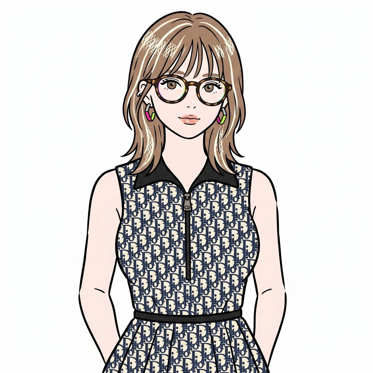 Stylish Minimalist Anime Portrait — AI image template example