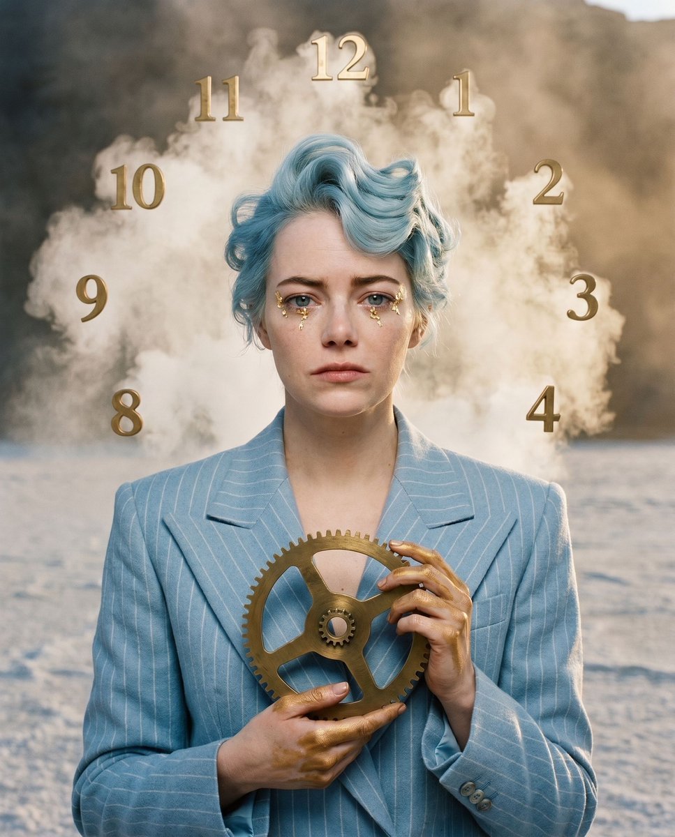 Melancholic Architectural Fashion Portrait — AI image template example