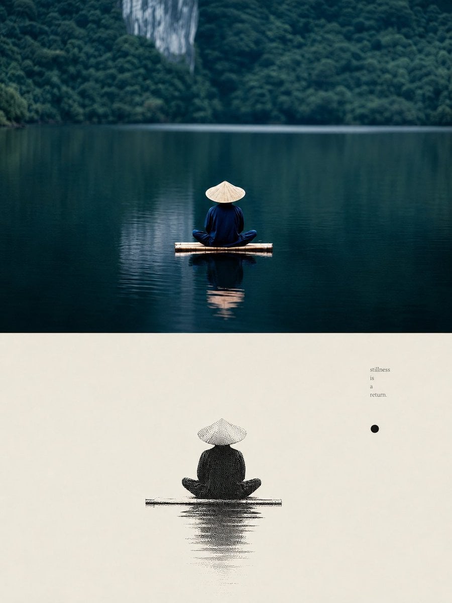 Zen Lake Stillness Poster