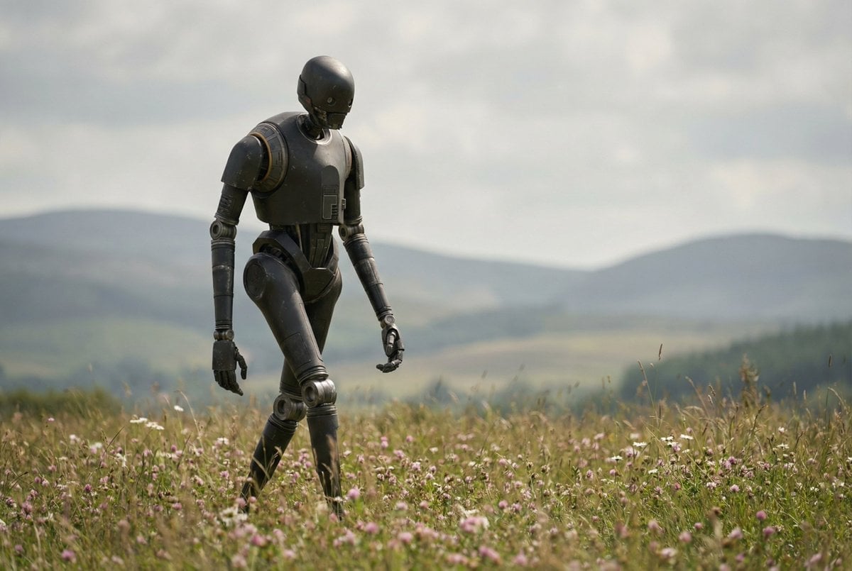 Cinematic Android in Nature — AI image template example