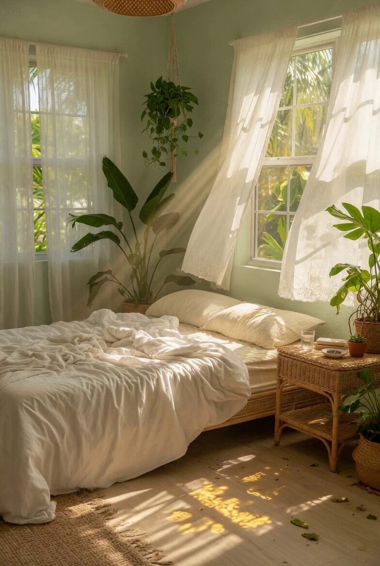 Bright Airy Bedroom Interior