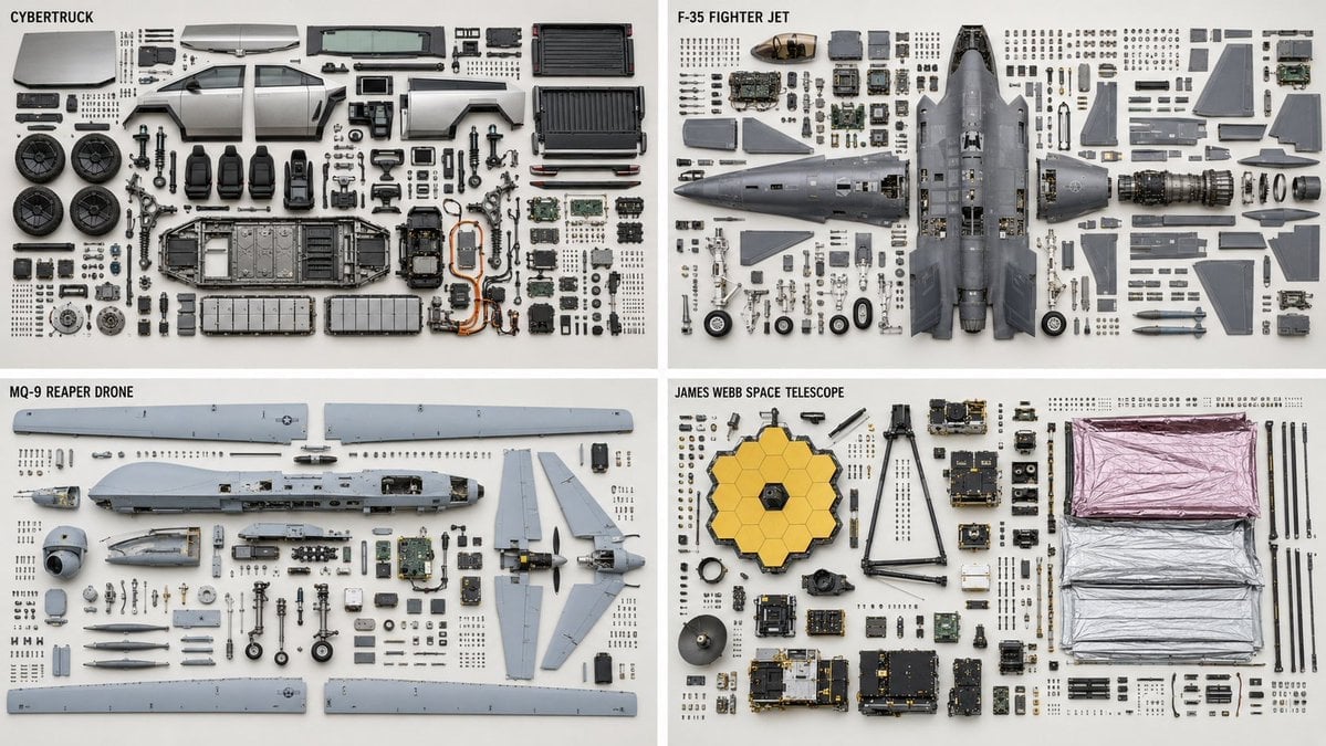 Knolling Teardown Diagram — AI image template example