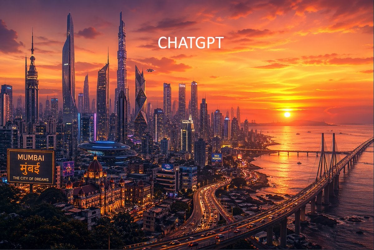 Futuristic Mumbai Sunset Skyline