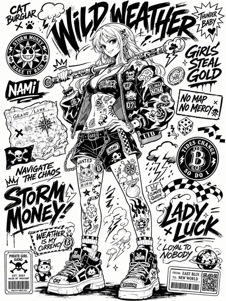 Black and White Sticker Bomb Street Poster