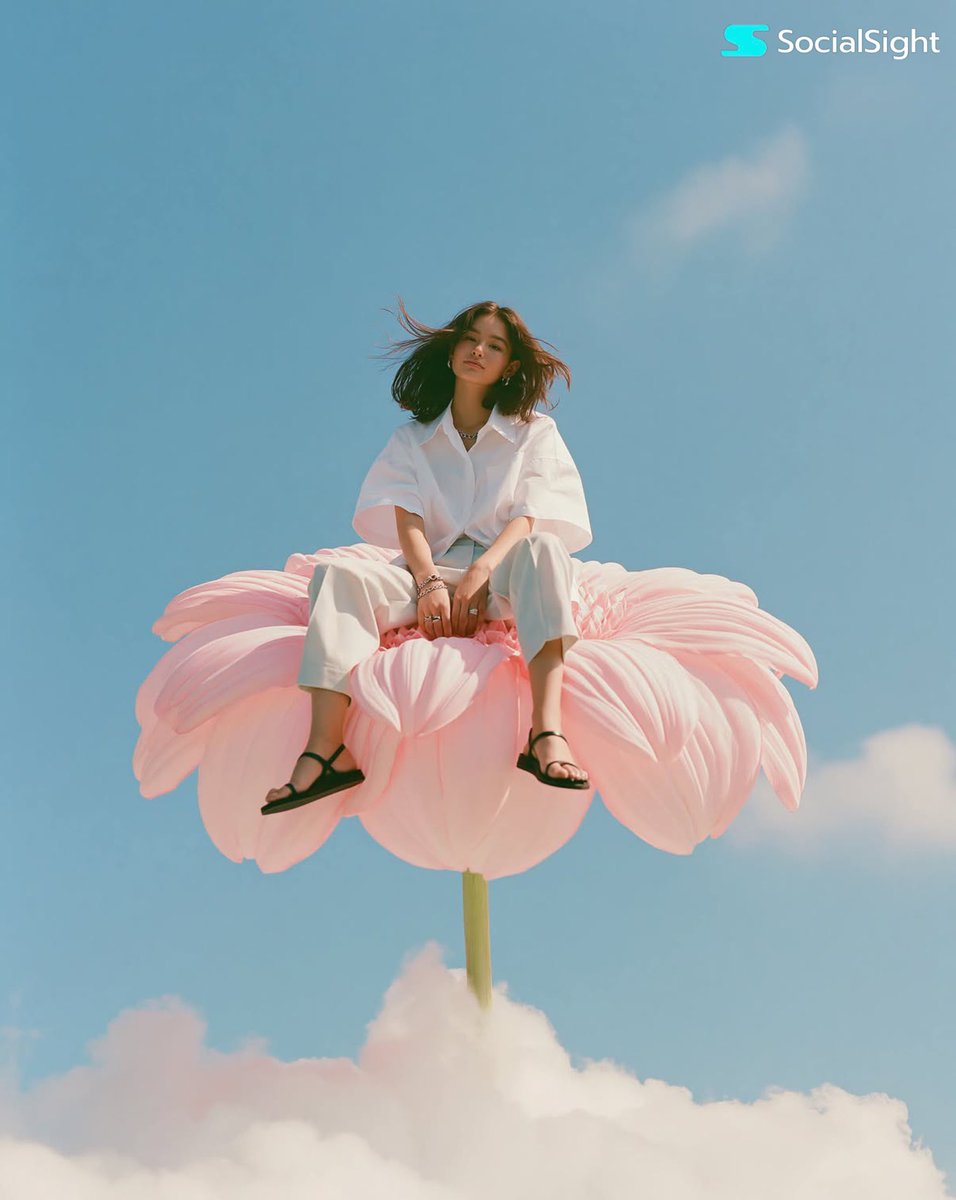 Fashion Editorial Surreal Flower Portrait — AI image template example