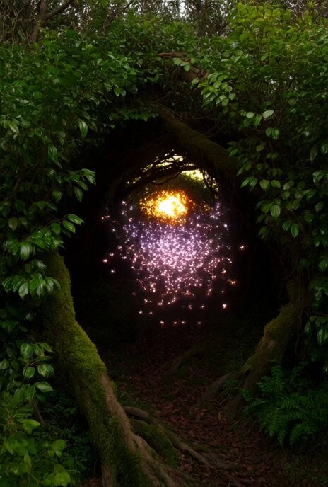 Bioluminescent Fireflies in Dark Thicket Video