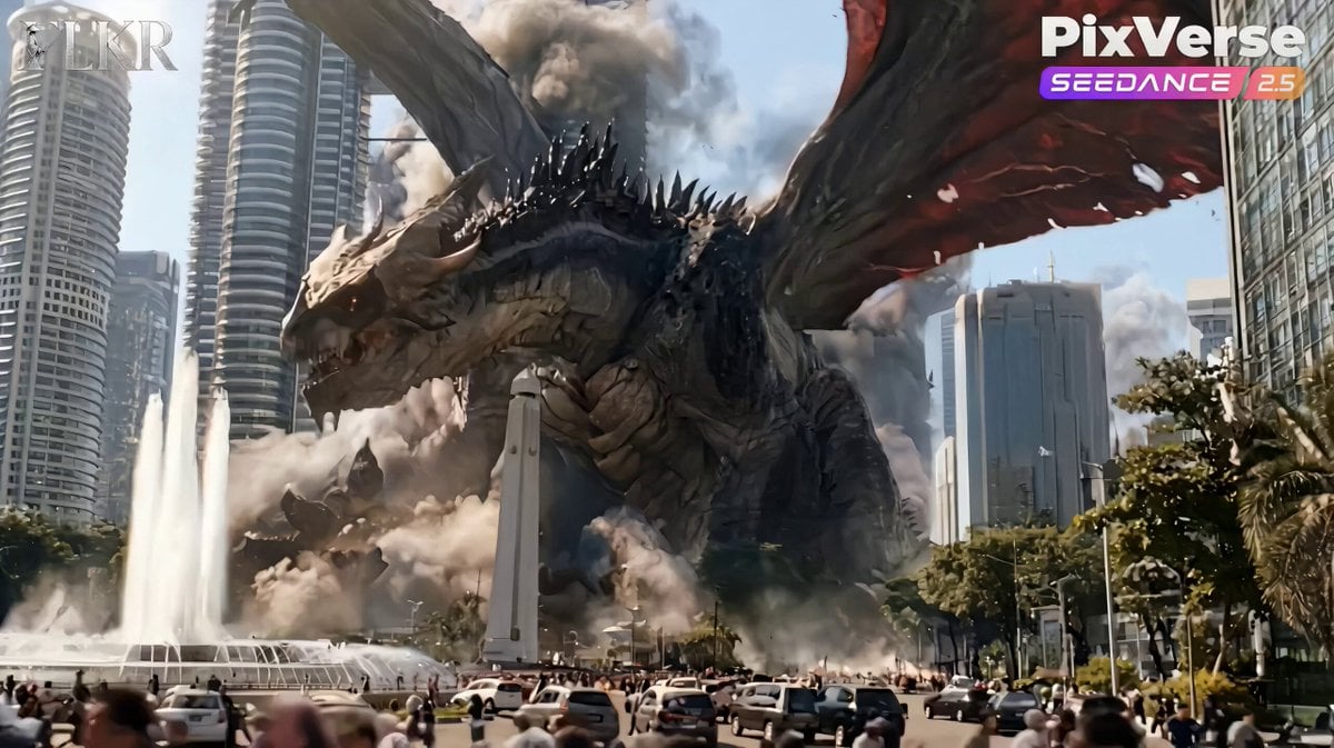 Colossal Dragon Disaster Scene Prompt