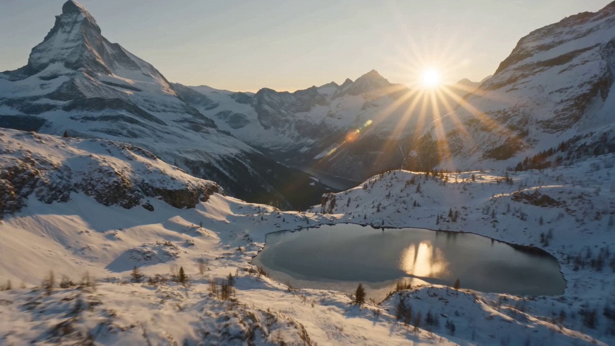 Swiss Alps Avalanche Cinematic Shot