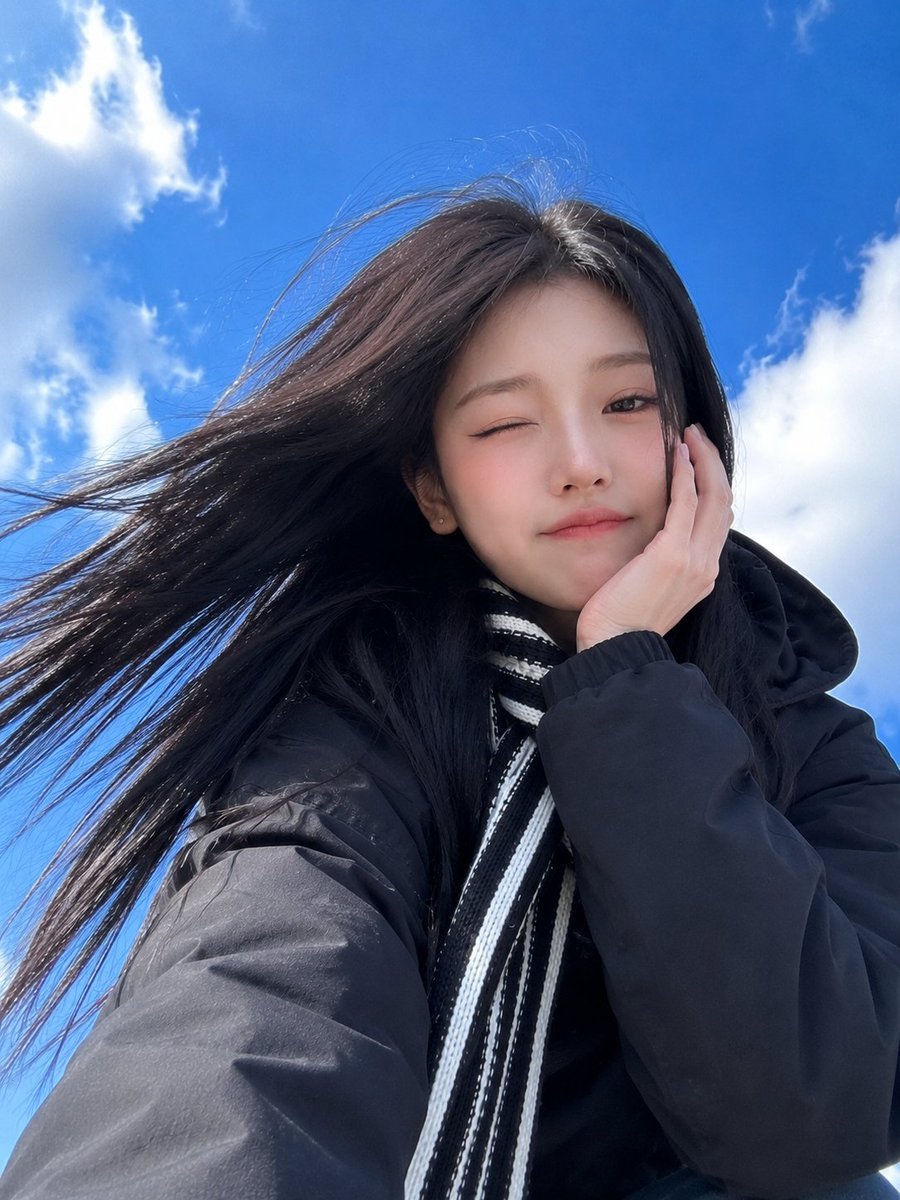Realistic Low-Angle Smartphone Selfie — AI image template example