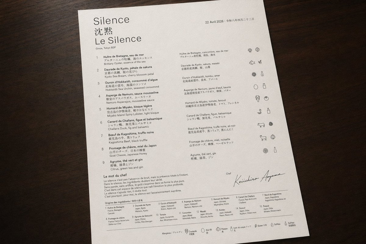 Luxury Bilingual Tasting Menu Photo