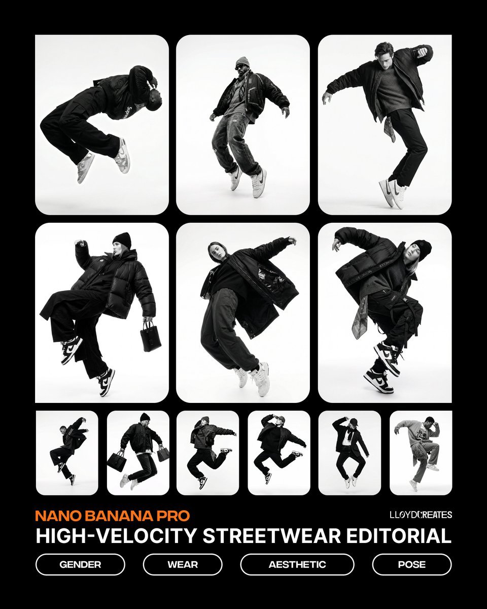 Monochrome Hypebeast Editorial with Airborne Action
