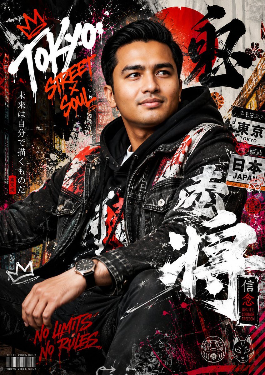 Japanese Graffiti Street Fashion Poster