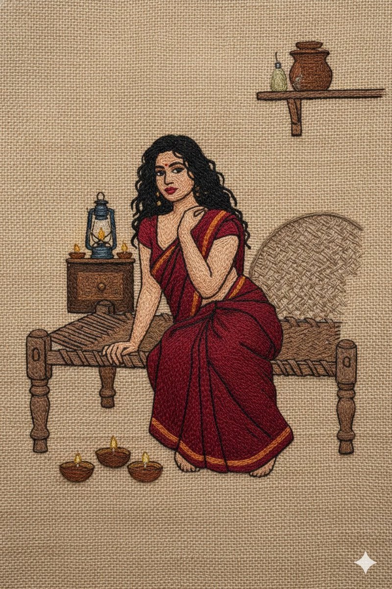 Hand Embroidery Thread Art Style Transfer Prompt