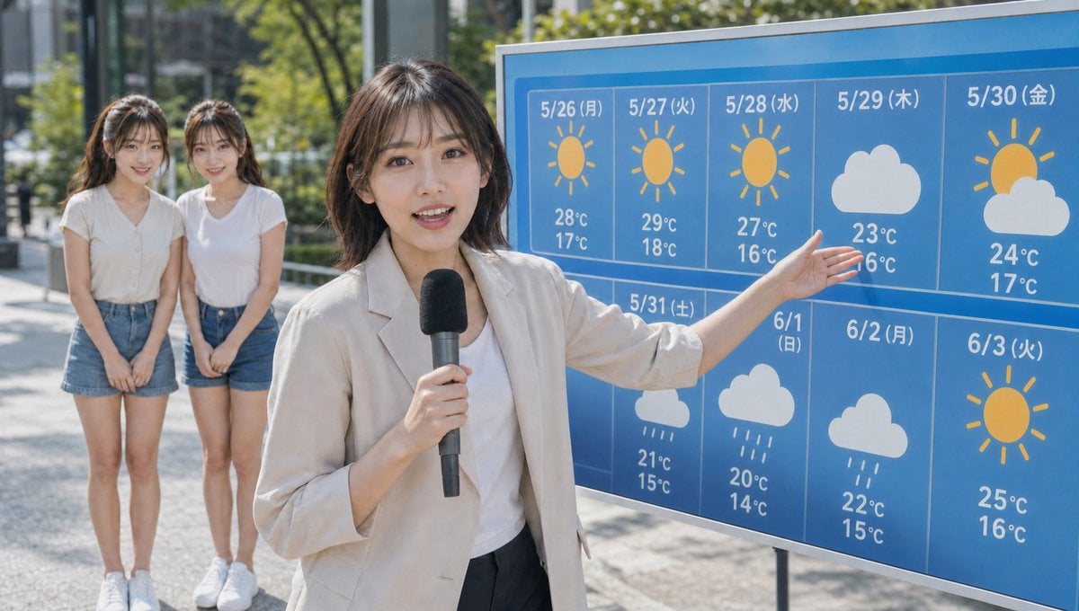 Live TV Weather Forecast Broadcast Scene