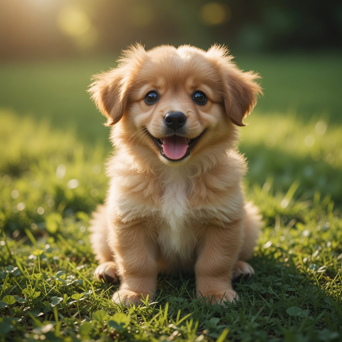 Fluffy Puppy Sunny Lawn Video