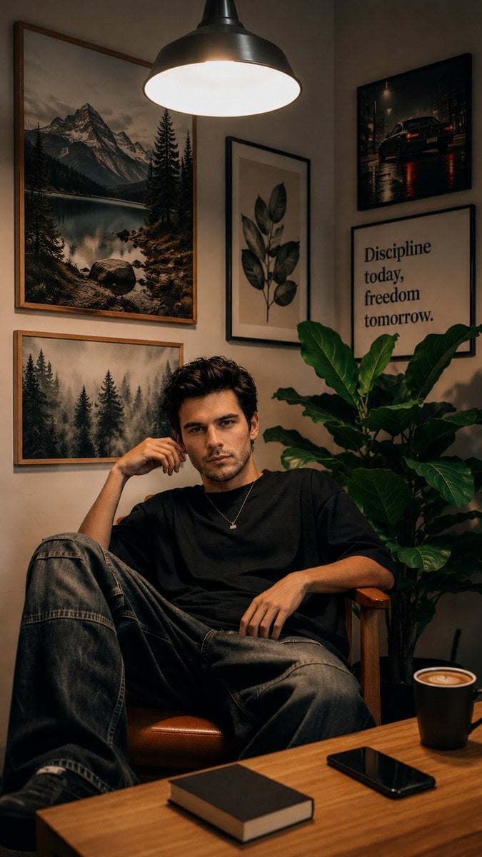 Cozy Workspace Café Portrait