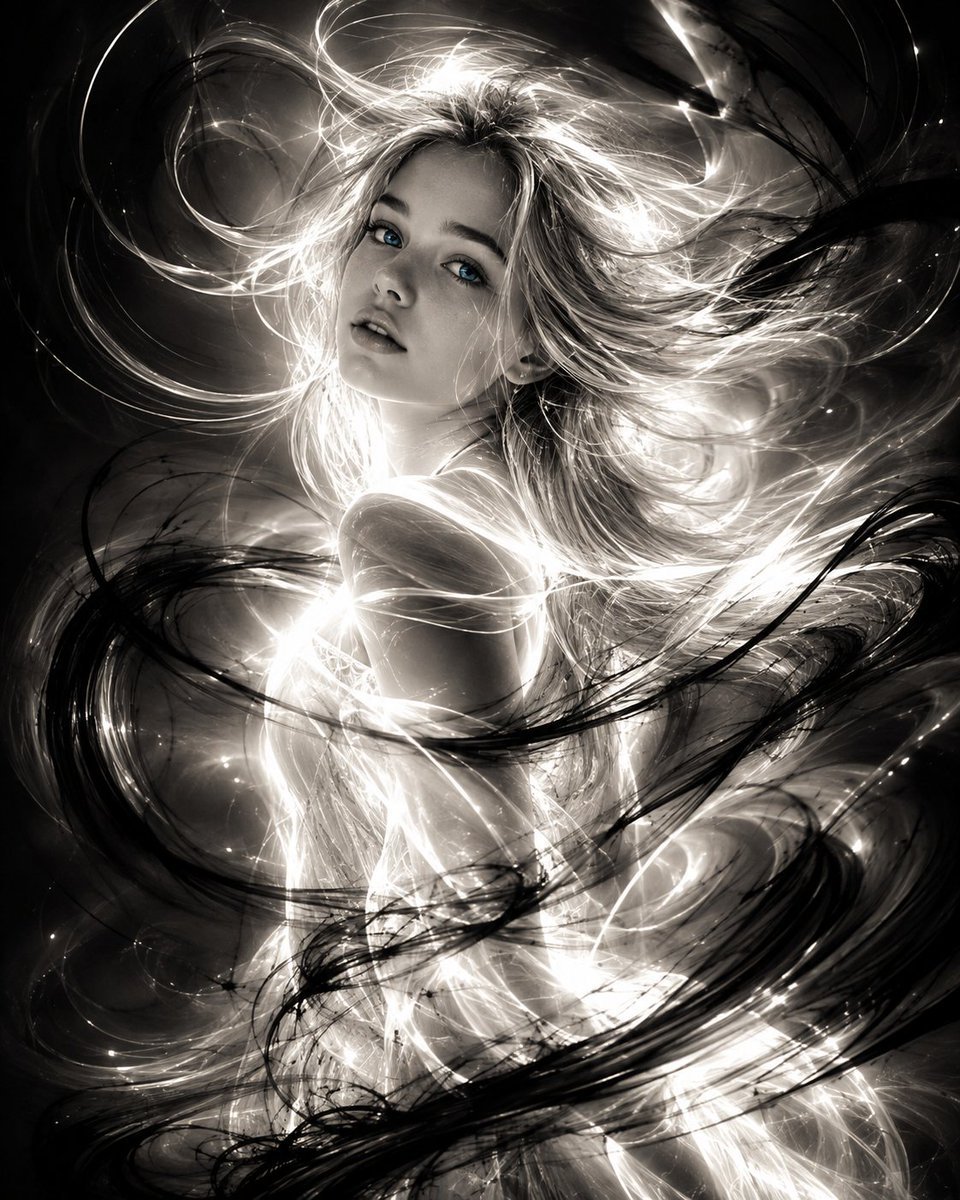 Kinetic Light Painting Portrait — AI image template example