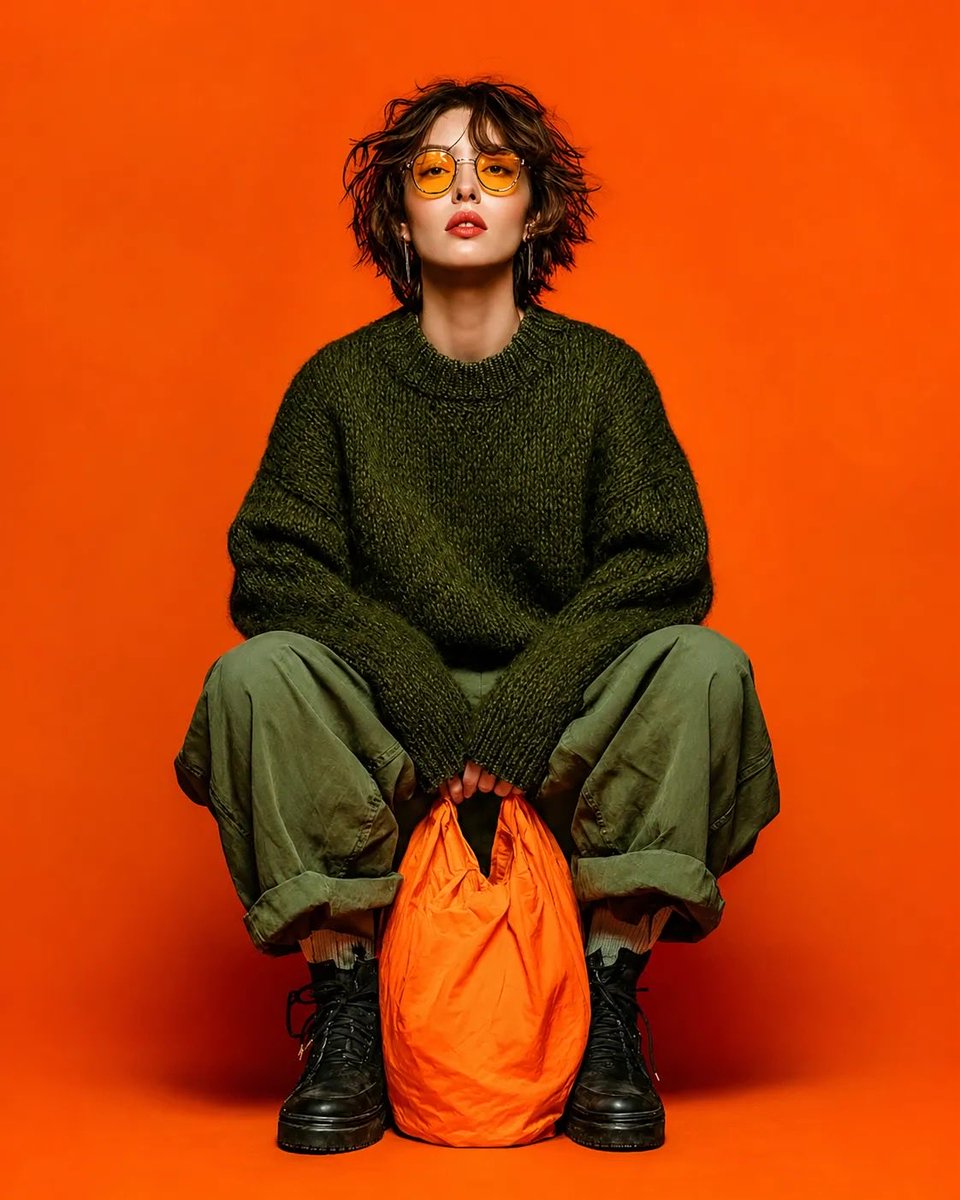 Vibrant Studio Fashion Portrait — AI image template example