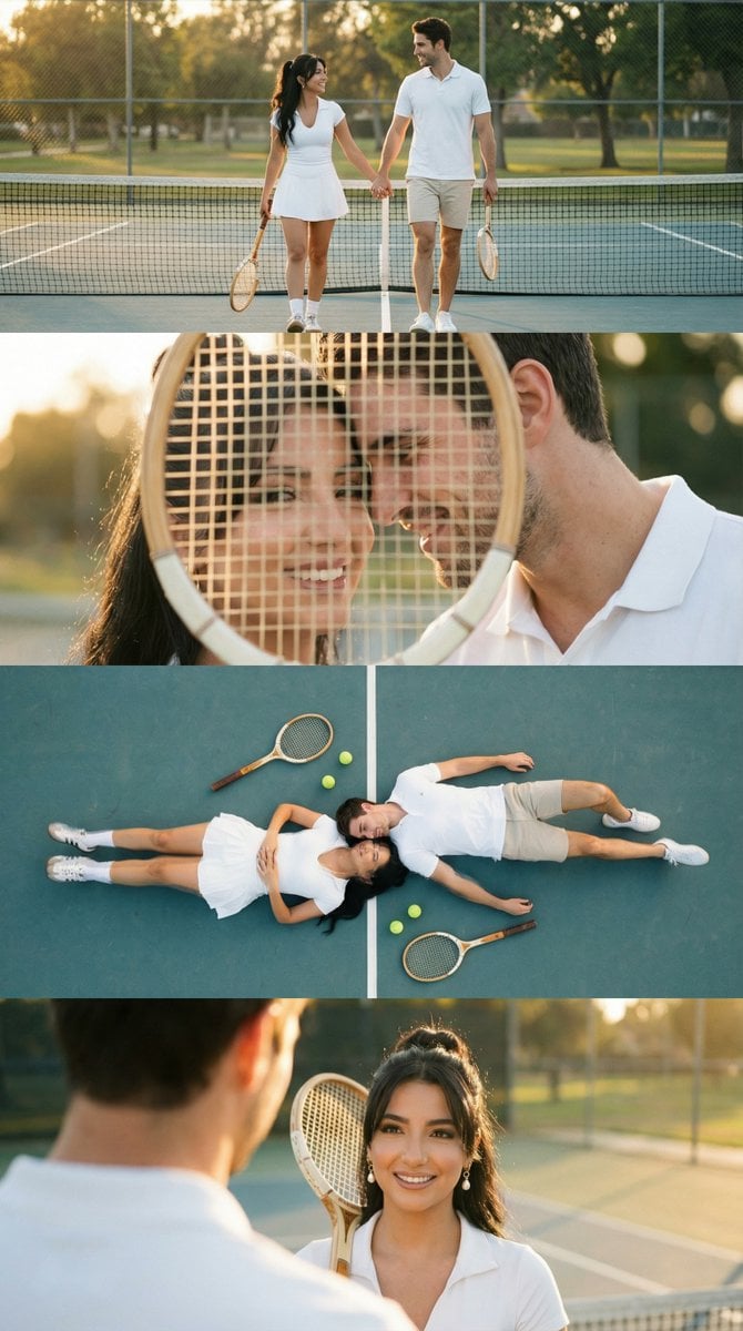 Panel Tennis Couple Storyboard Prompt