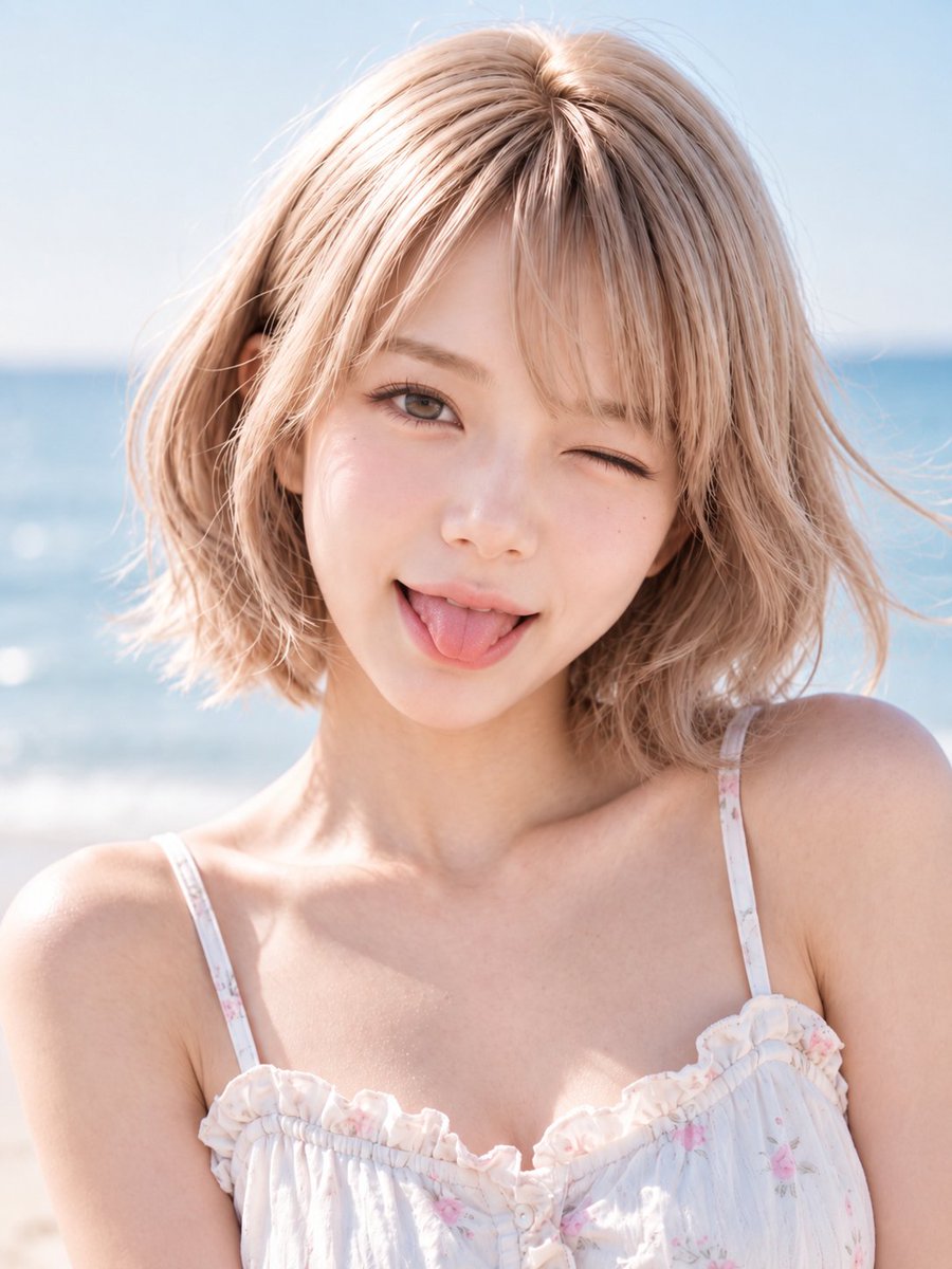 Playful Wink Portrait Edit — AI image template example