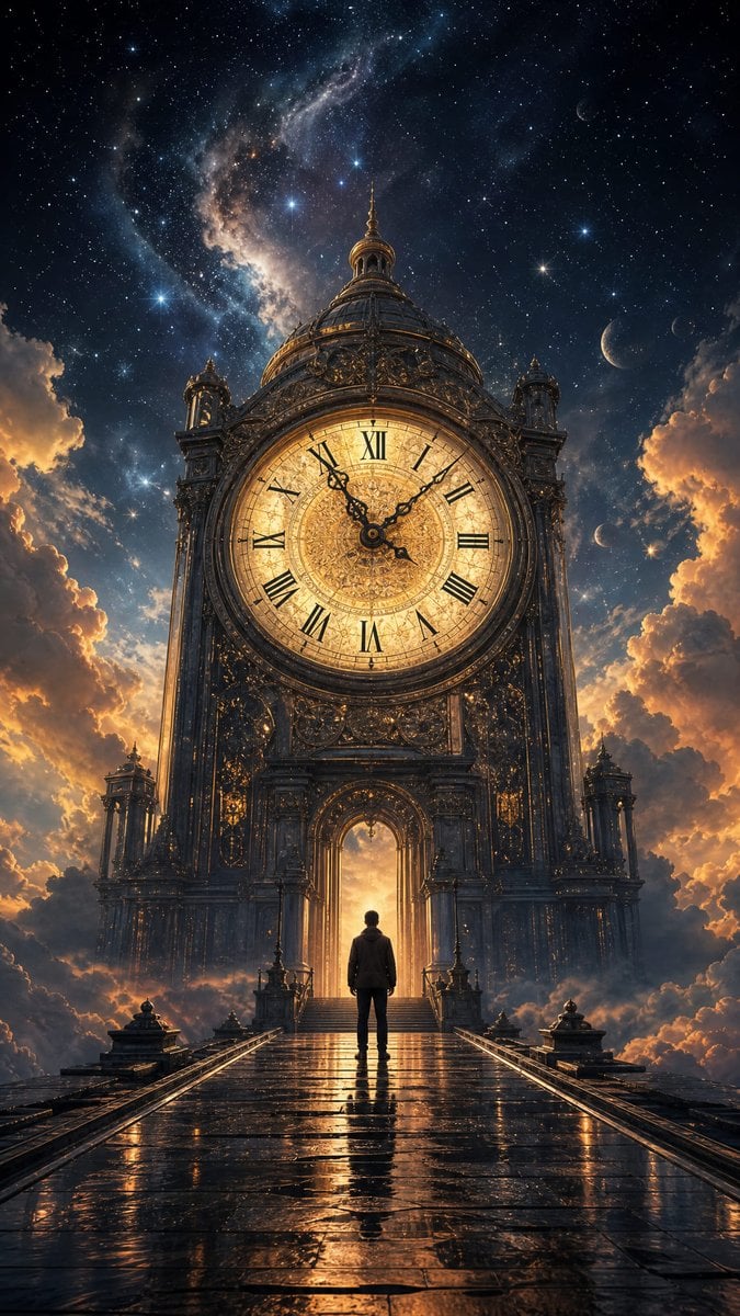 Cosmic Clock Tower Fantasy — AI image template example