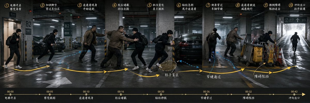 Underground Parking Chase Storyboard