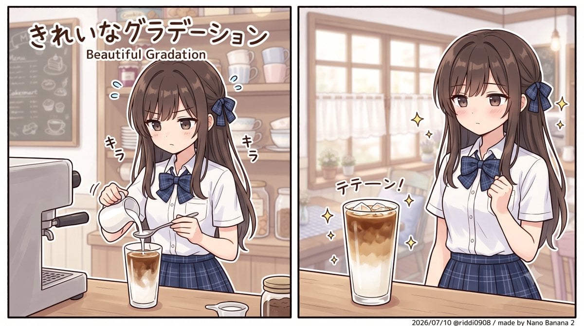 Layered Iced Latte Character Art
