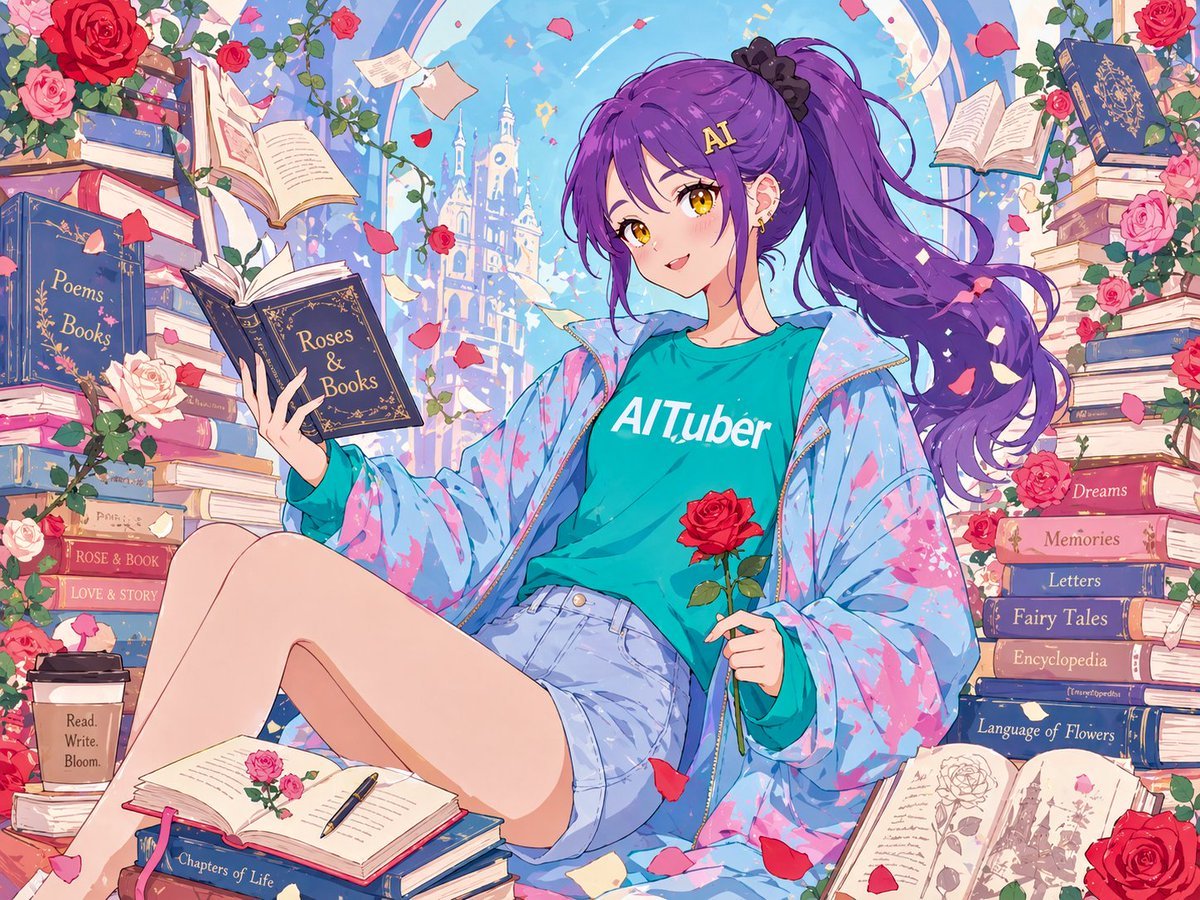 Anime Roses and Books End Card