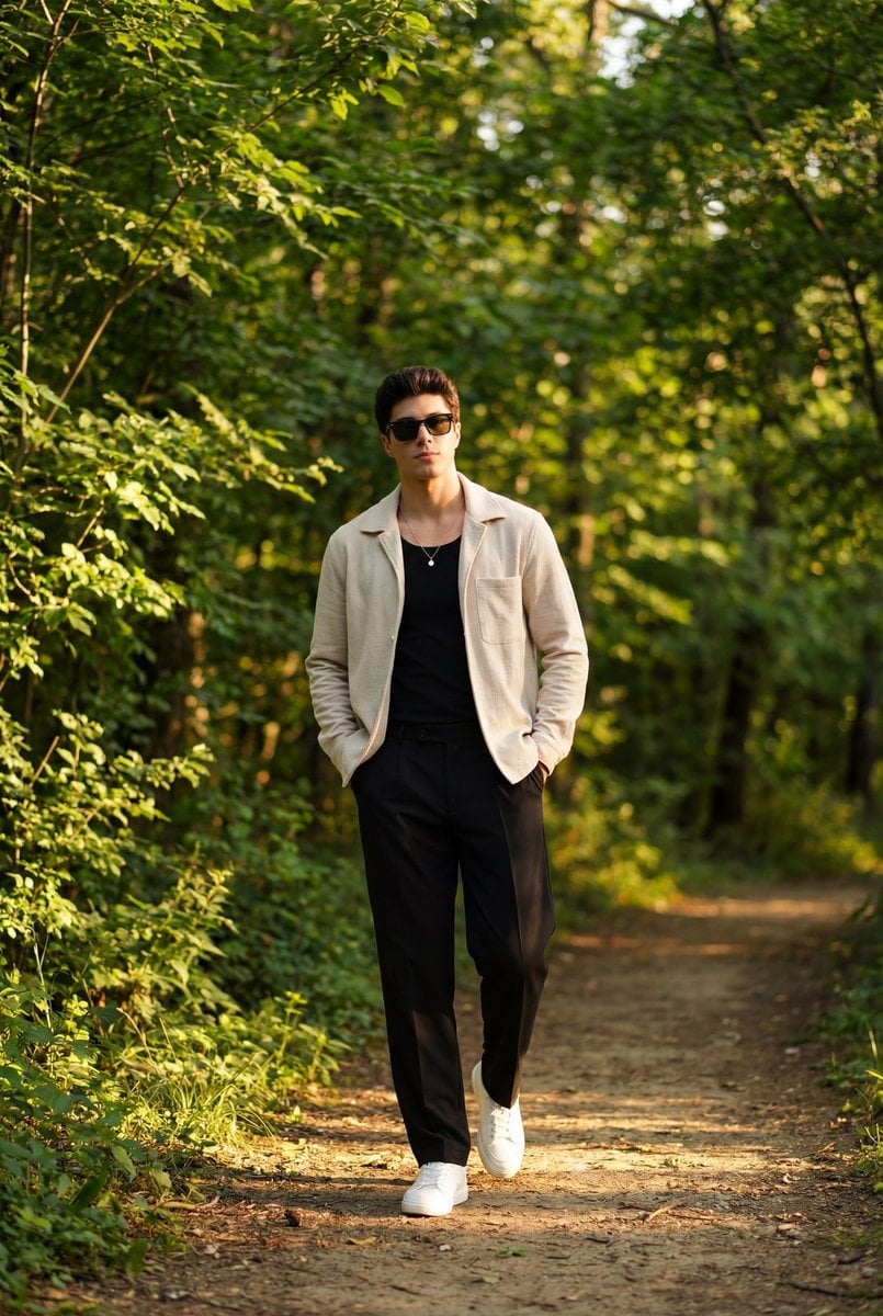 Golden Hour Outdoor Portrait of a Stylish Man