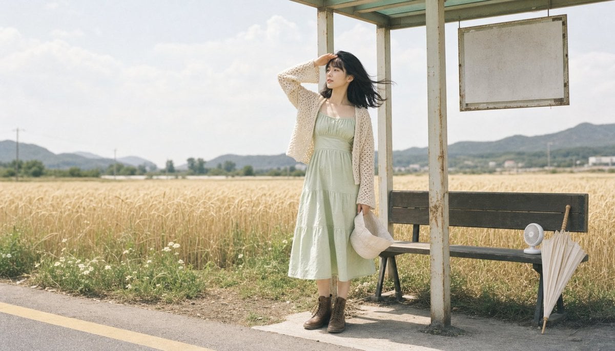 Fictional Korean Idol Summer Portrait — AI image template example