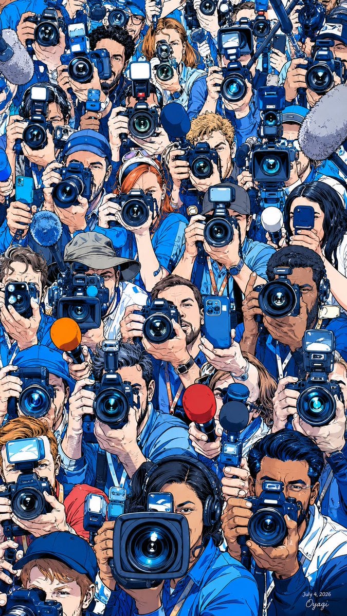 Anime Paparazzi Press Scrum — AI image template example
