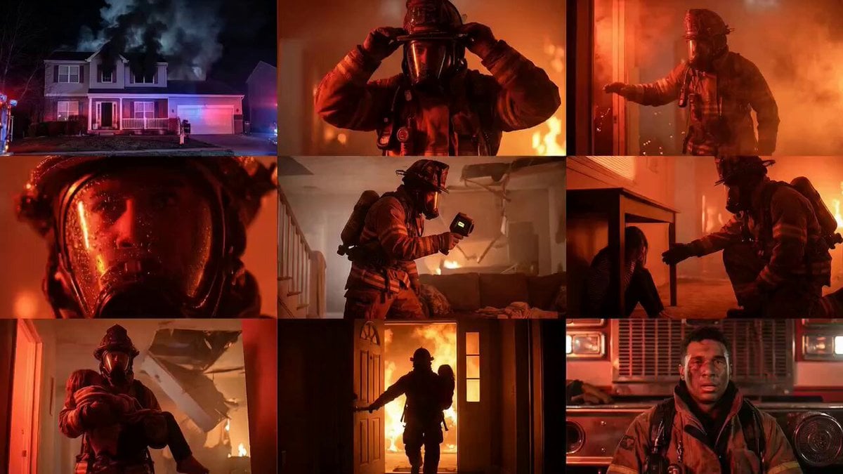 Cinematic Rescue Montage Storyboard Prompt