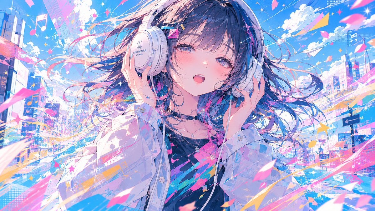 Anime Girl with Studio Headphones