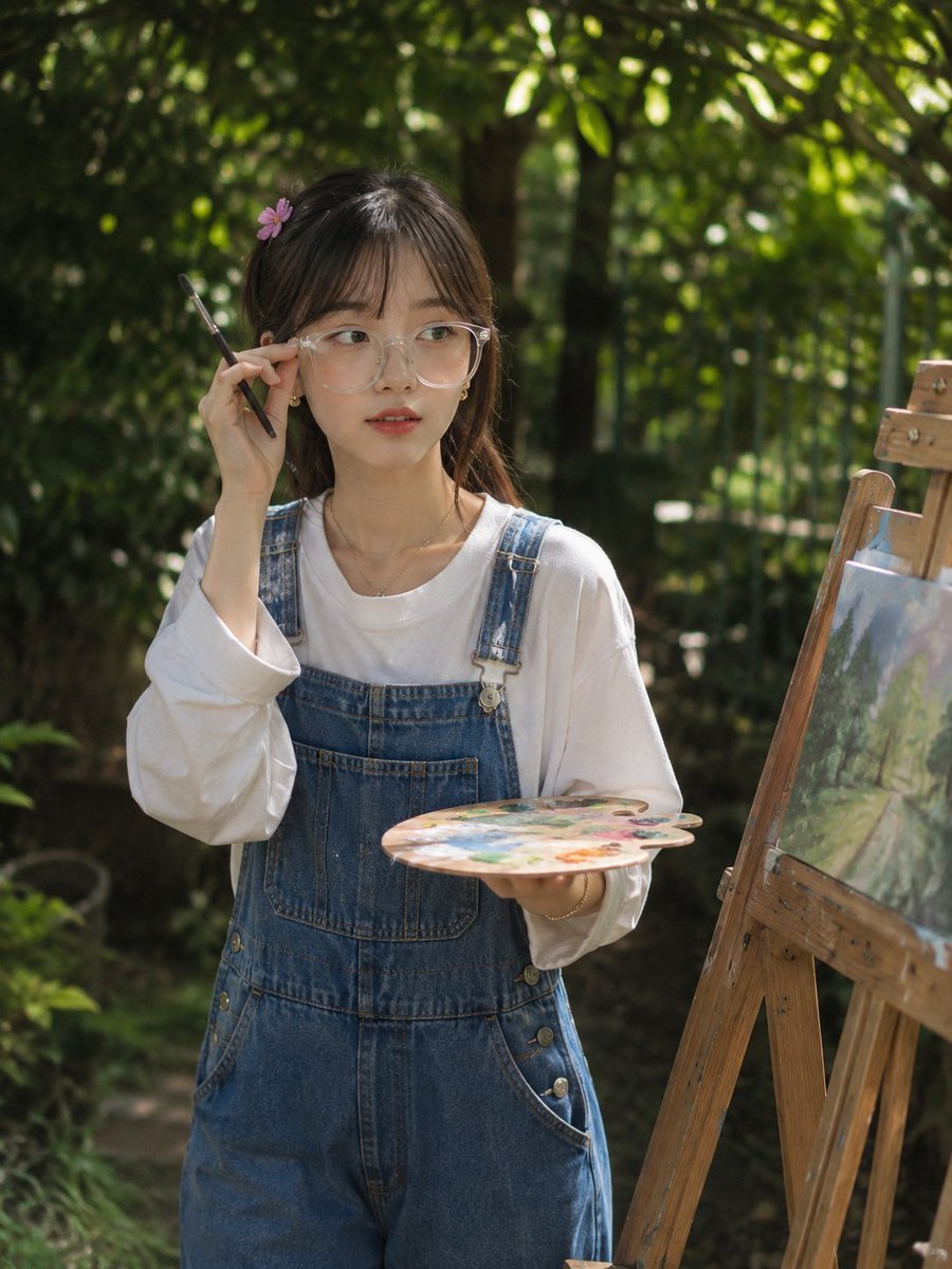 Dreamy Garden Artist Portrait — AI image template example