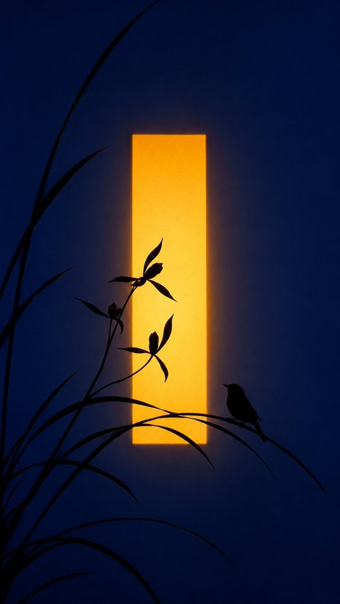 Chinese Silhouette Lantern Wallpaper — AI image template example