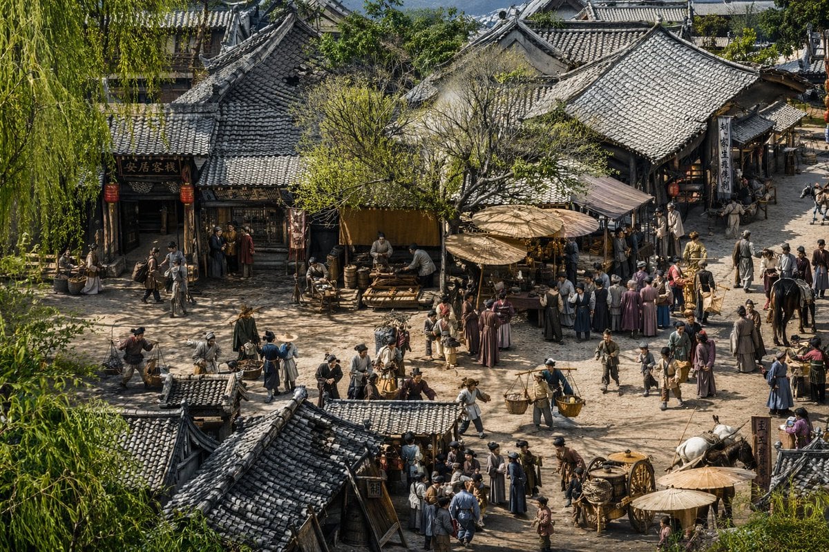 Realistic Ancient Chinese Street Scene