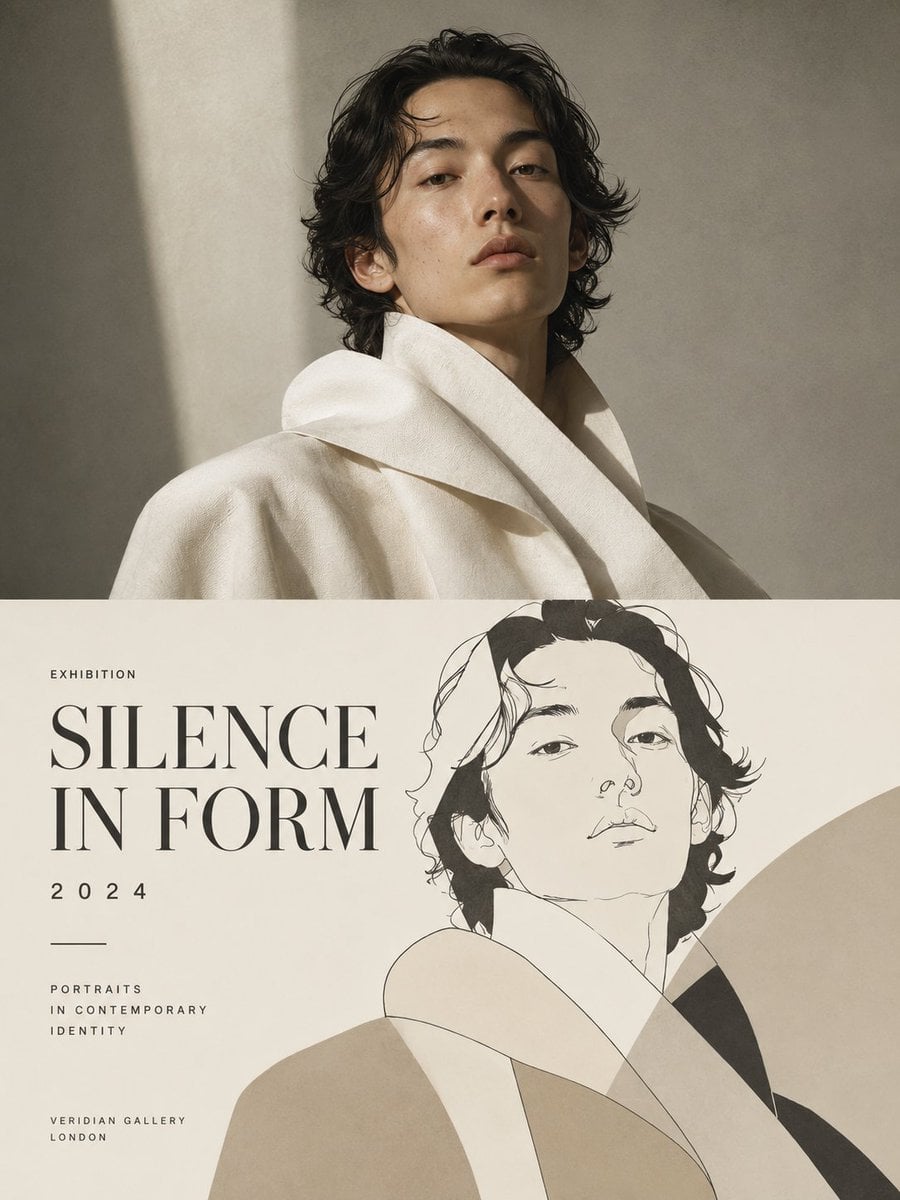 Minimal Fashion Exhibition Poster — AI image template example