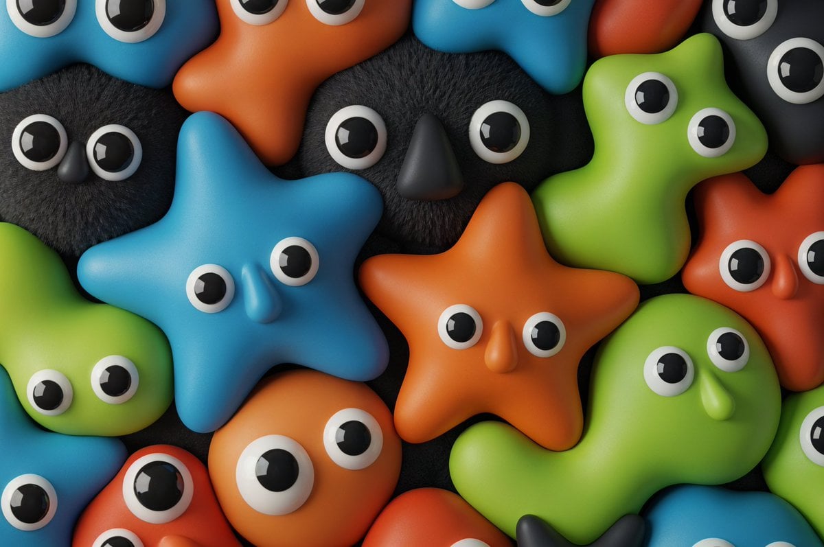 Neo-Skeuomorphism Crowd Scene Prompt