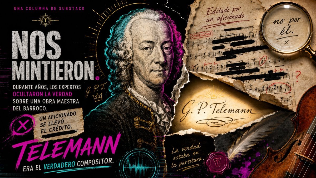 Telemann Baroque Scandal Poster — AI image template example