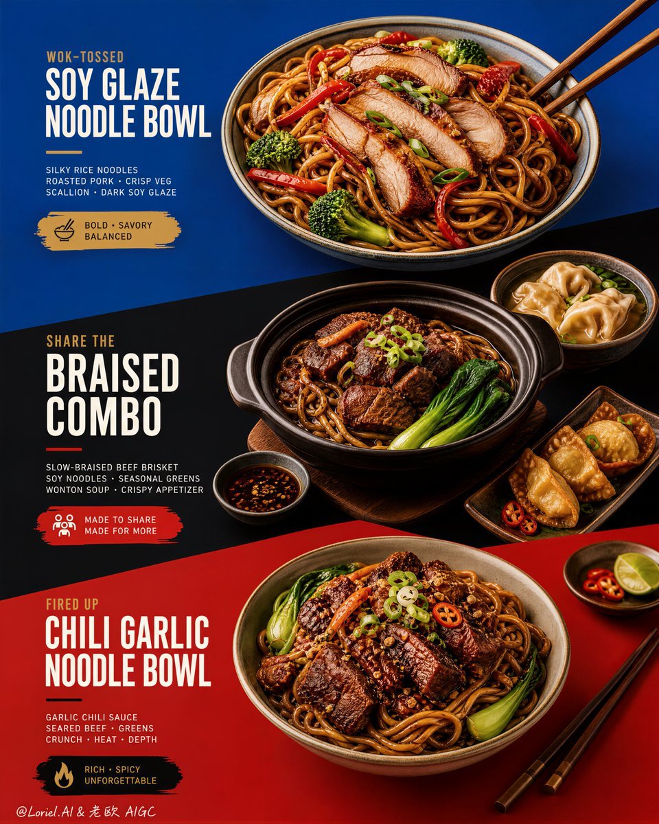 Premium Color-Block Restaurant Poster