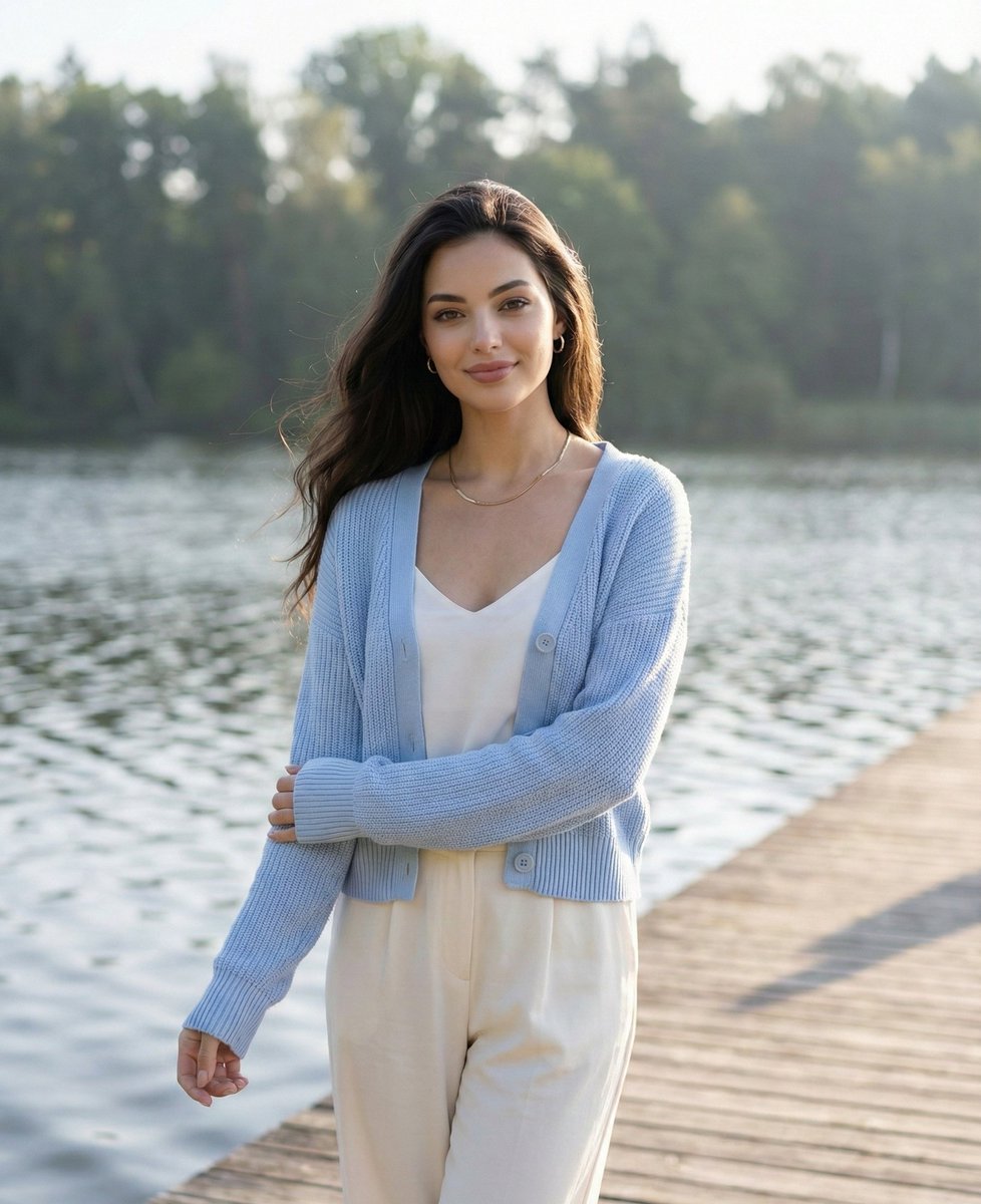 Serene Lakeside Pier Portrait Prompt