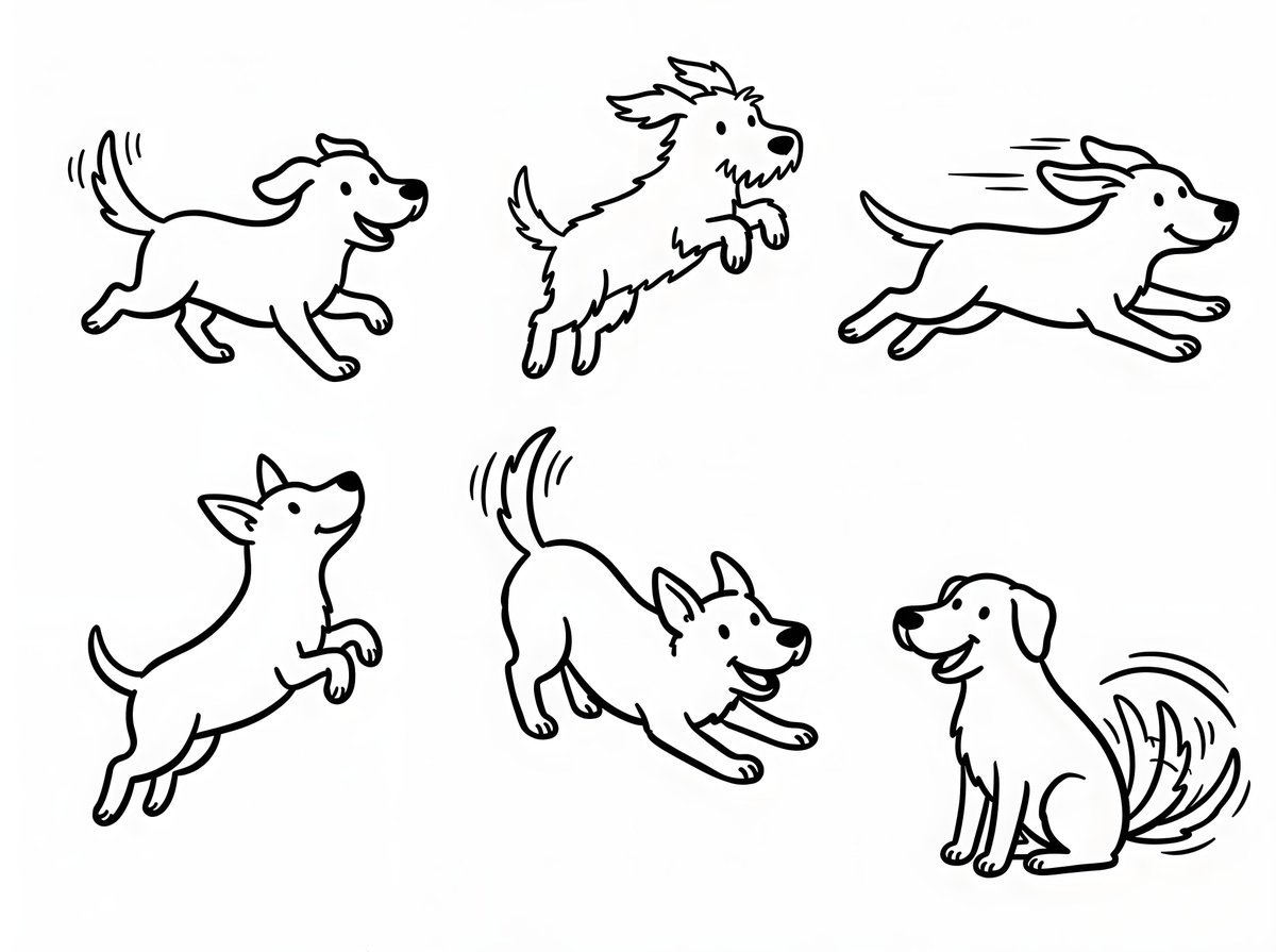 Minimalist Dog Sketch Clipart