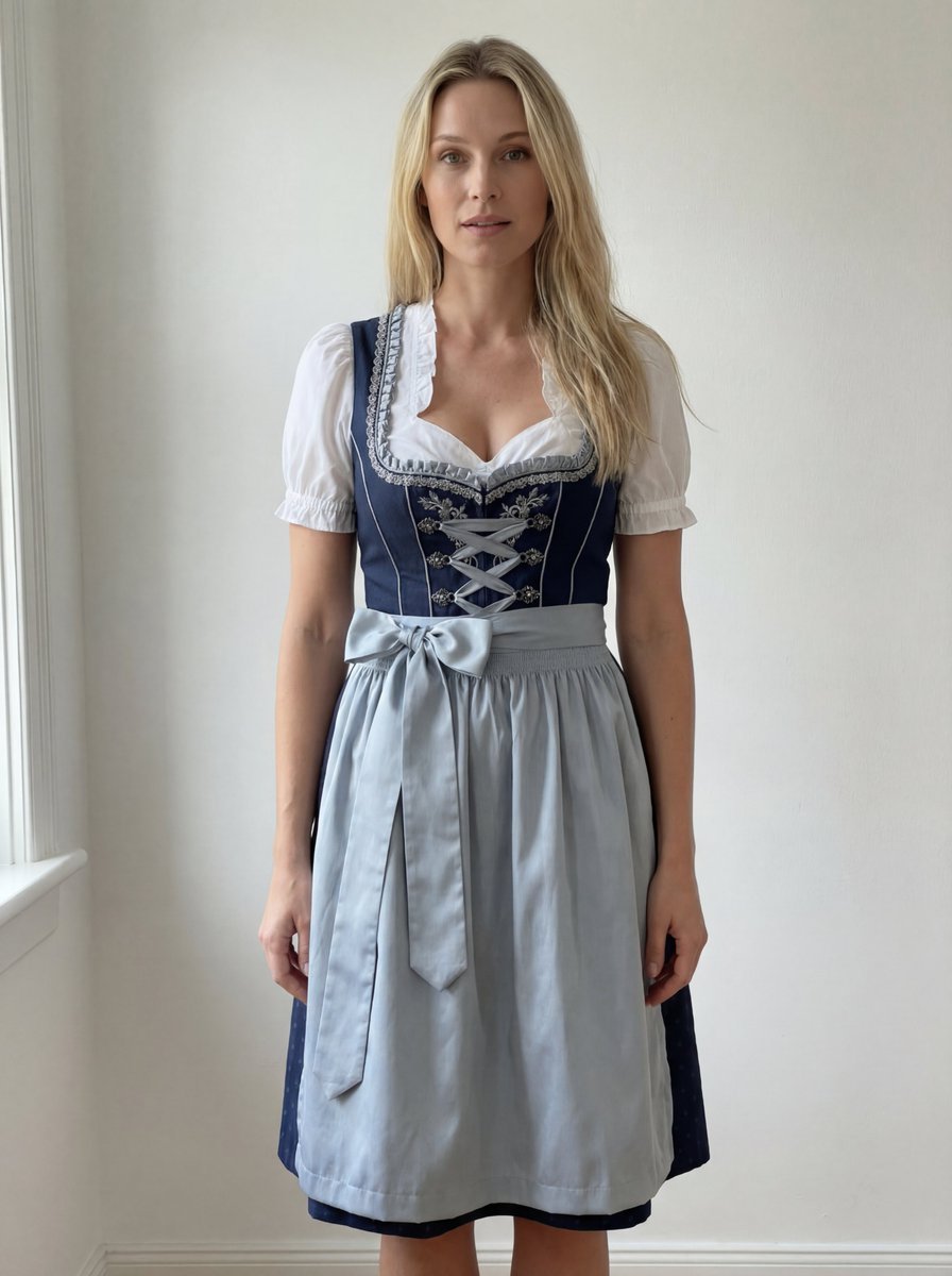 Edit Prompt: Woman in Bavarian Dirndl (Strict Background Preservation)