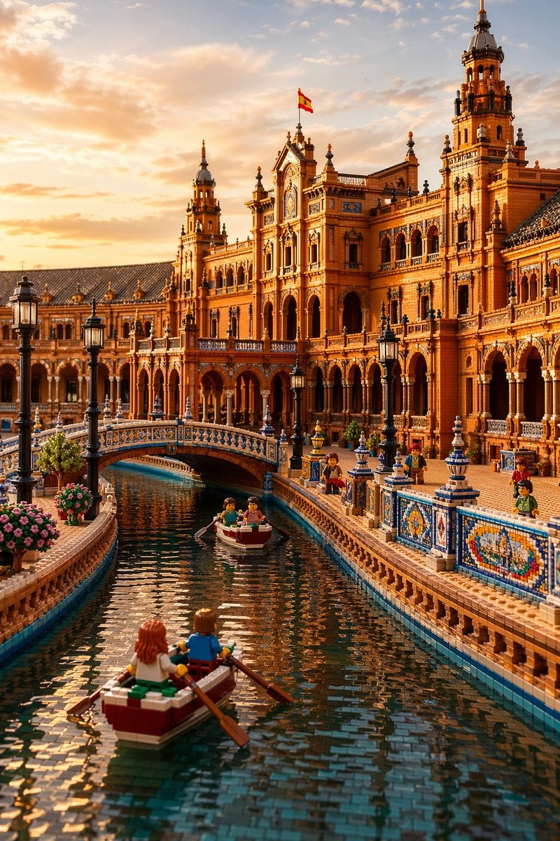 LEGO Plaza de España at Sunset