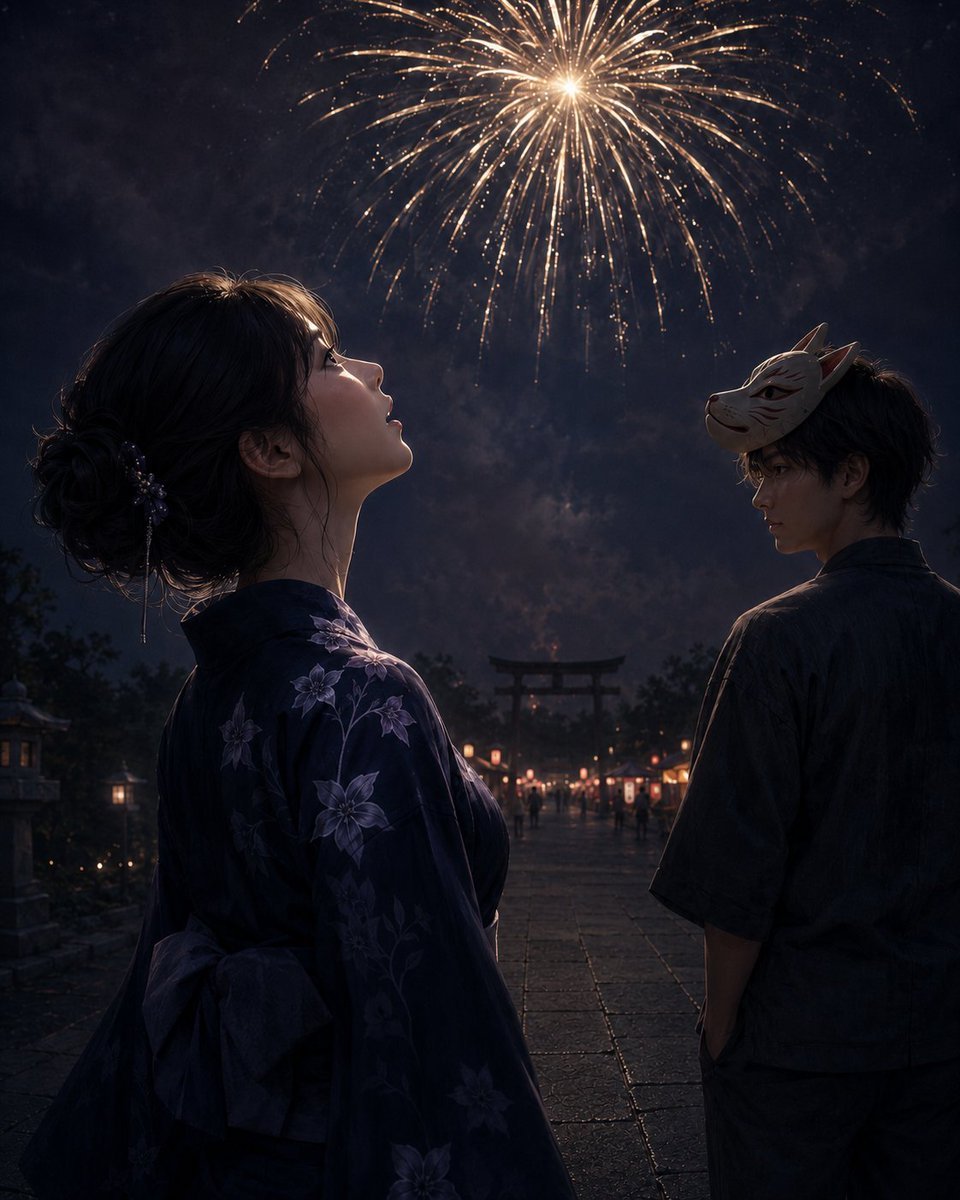 Fireworks at a Shrine Festival